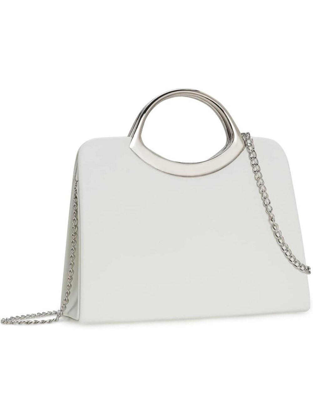 Women White Small Dressy Clutch Purse For Elegant Party Wedding Evening Bag